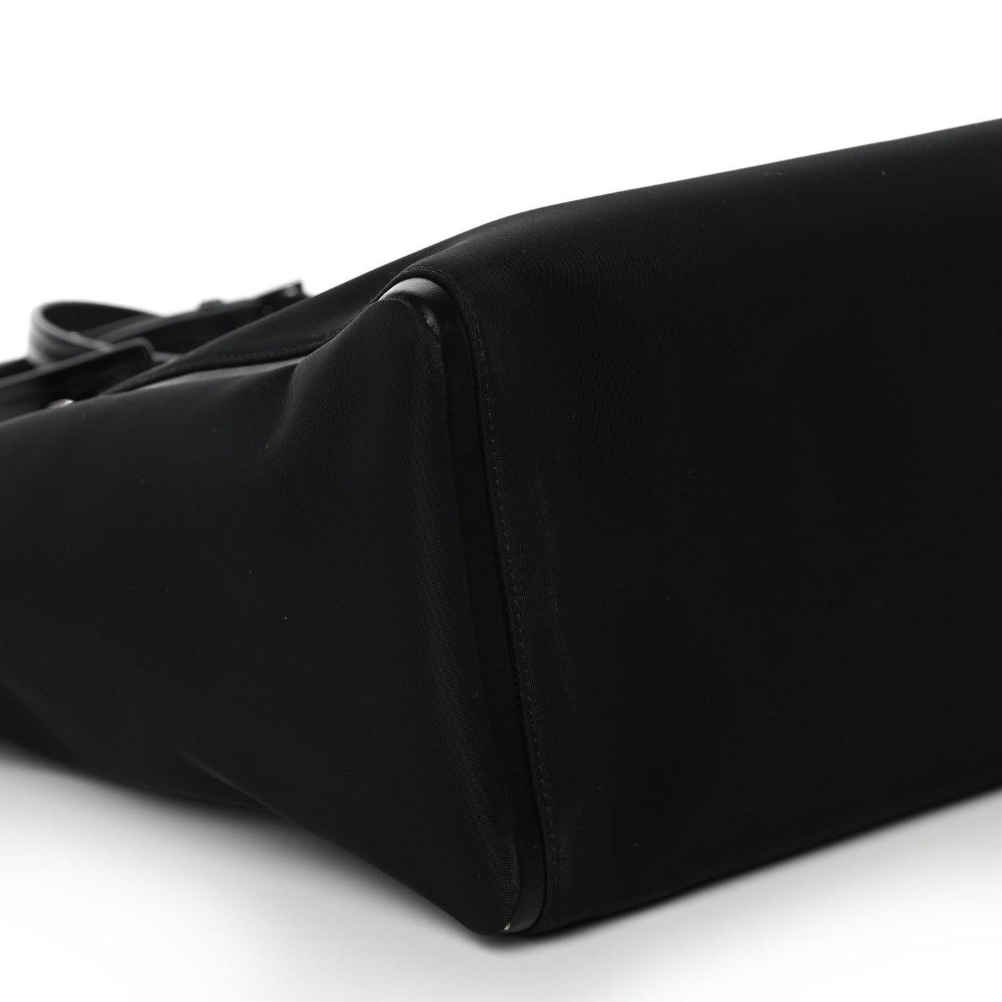 Tessuto Nylon Spazzolato Small Ouverture Top Handle Bag Black