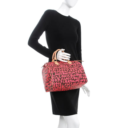 Louis Vuitton Monogram Graffiti Speedy 30 Fuchsia 2 of 10