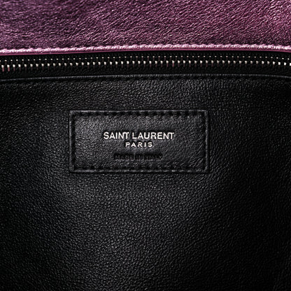 Saint Laurent Metallic Lambskin Quilted Sade Puffer Envelope Clutch Pink 6 of 11