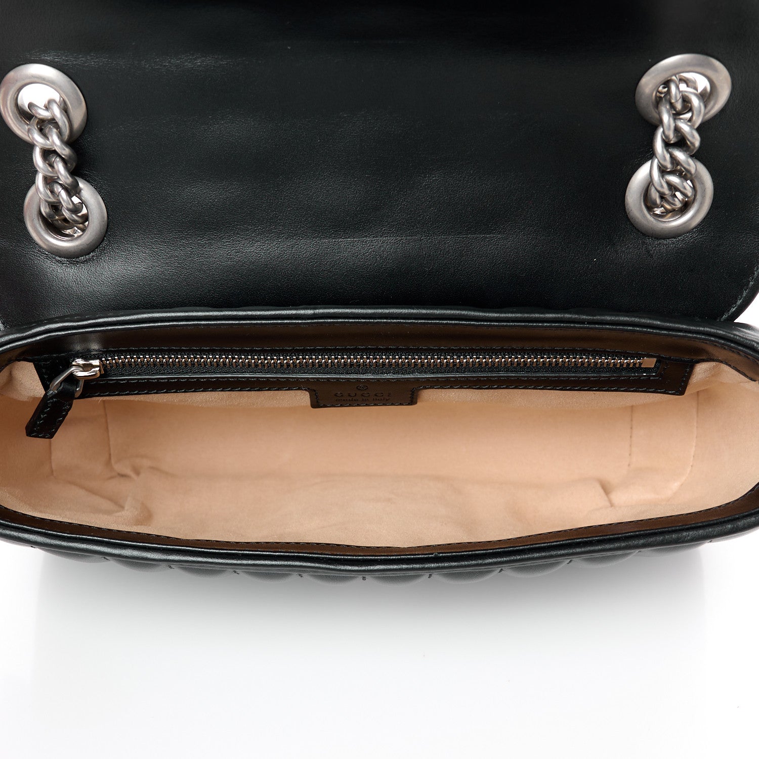 Gucci Calfskin Matelasse Aria Small GG Marmont Shoulder Bag Black 5 of 10