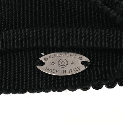 Chanel Silk Crystal CC Bow Headband Black 5 of 5