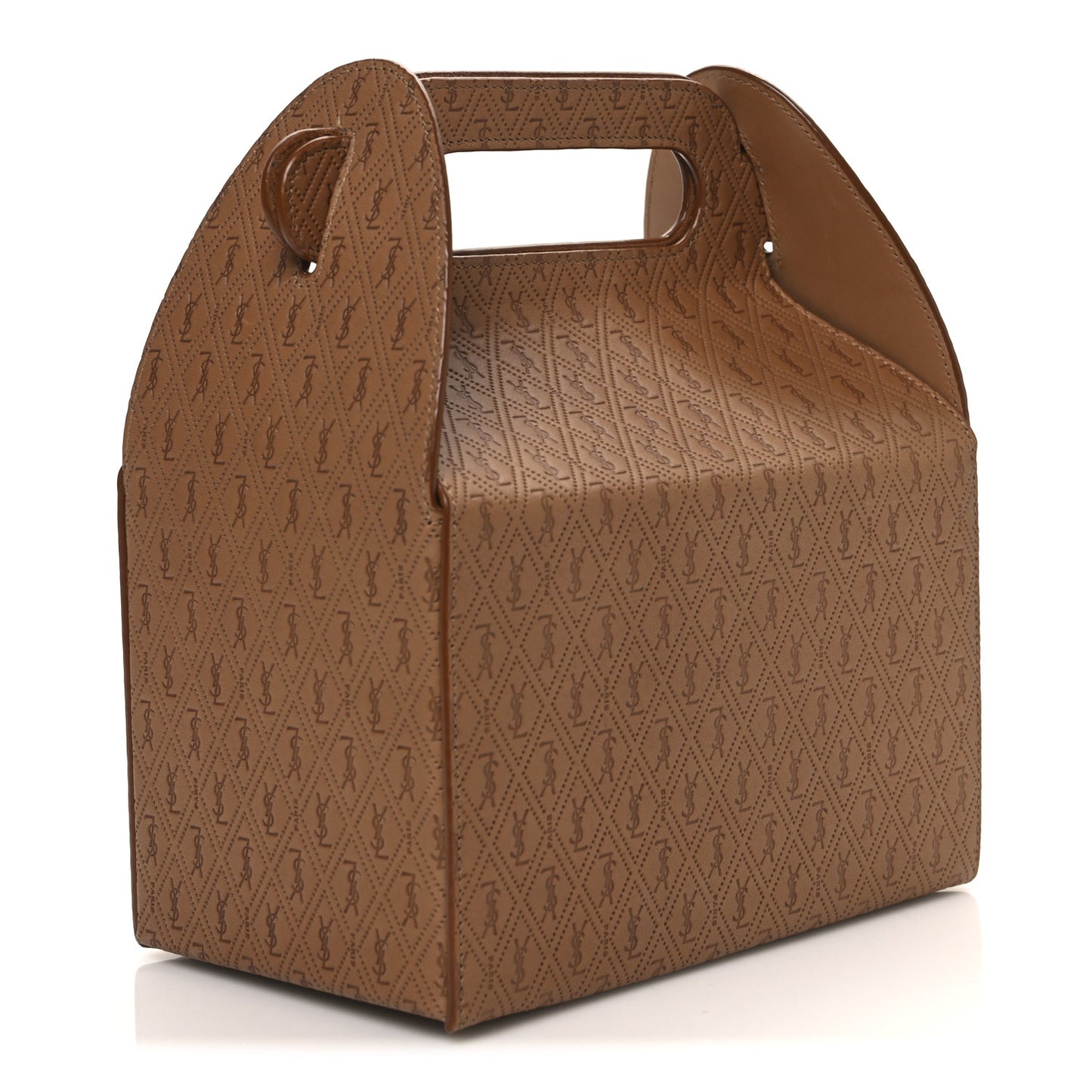 Calfskin Monogram Take Away Box Dusty Vintage Brown Gold