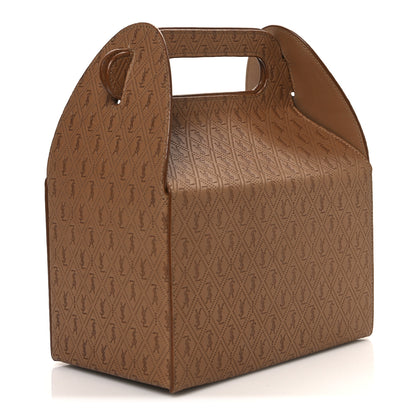 Saint Laurent Calfskin Monogram Take Away Box Dusty Vintage Brown Gold 3 of 11