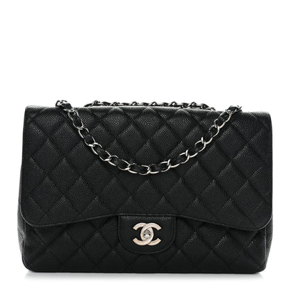 Chanel Caviar Quilted Jumbo Single Flap Black Black 2 of 31