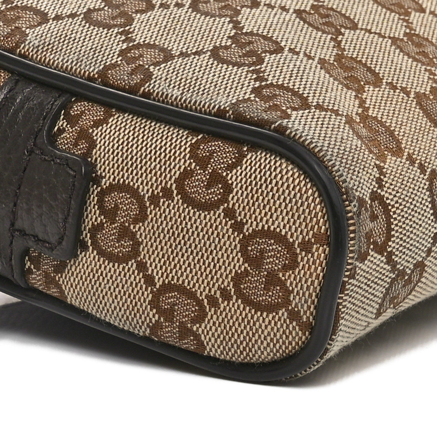 Gucci Monogram Dollar Calfskin Belt Bag Beige Ebony Testa di Moro Marrone Scuro 9 of 12