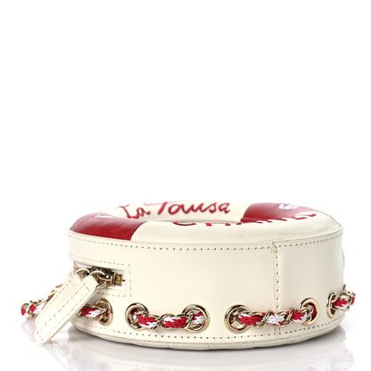 Chanel Lambskin Coco Lifesaver Round Bag Red White 4 of 11
