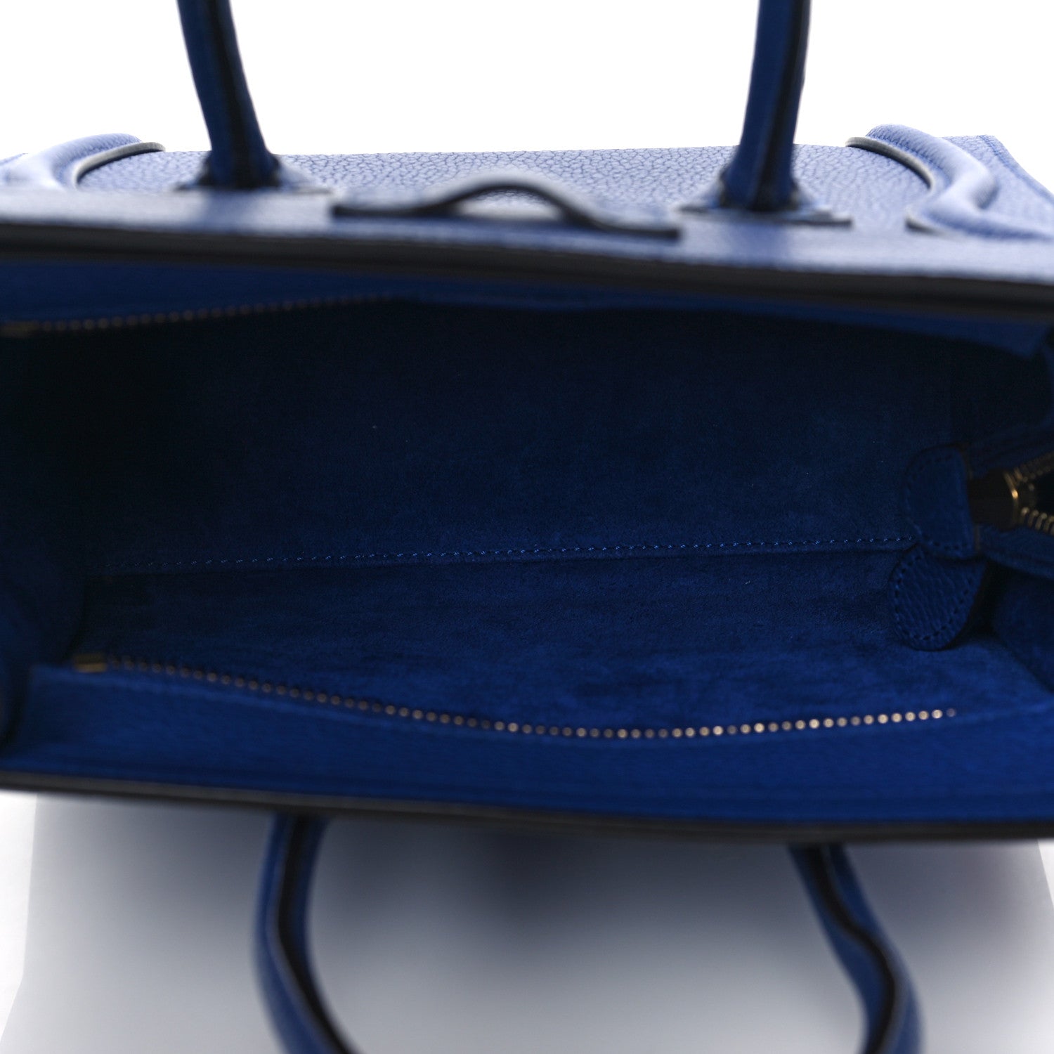 Celine Drummed Calfskin Nano Luggage Indigo 6 of 10