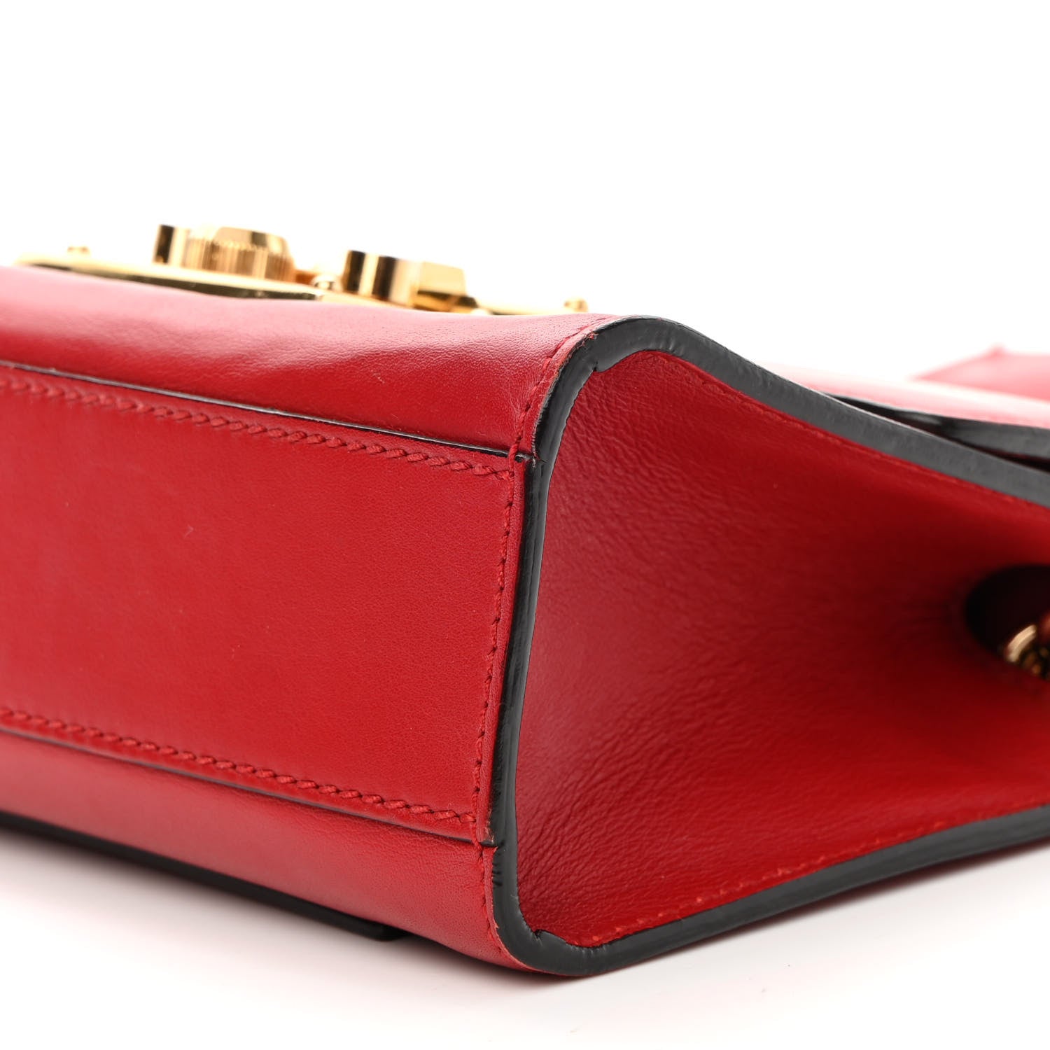 Gucci Calfskin Small Padlock Shoulder Bag Hibiscus Red 10 of 13
