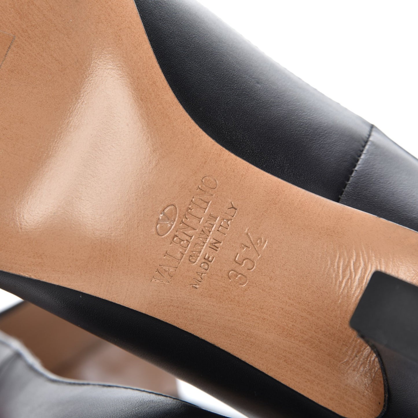 Calfskin Back Zip Ankle Wrap Pumps 35.5 Black