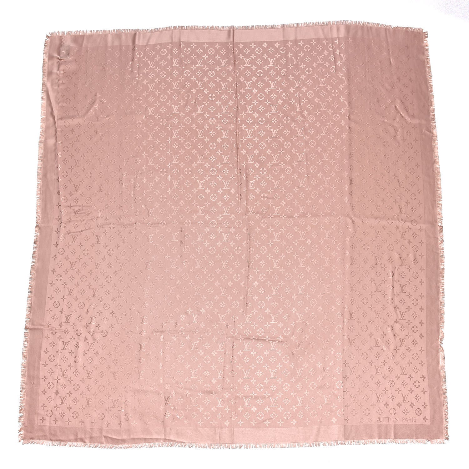 Louis Vuitton Silk Wool Monogram Shawl Natural 1 of 4