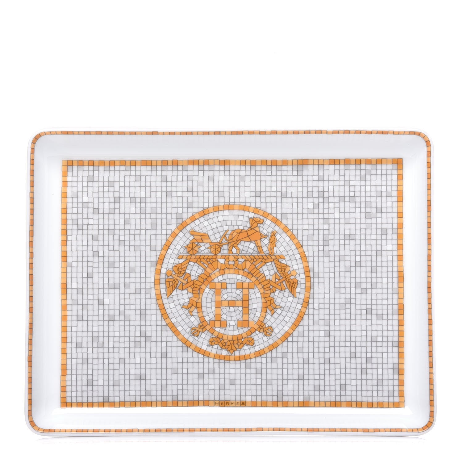 Hermes Porcelain Mosaique au 24 Gold Sushi Plate 1 of 6