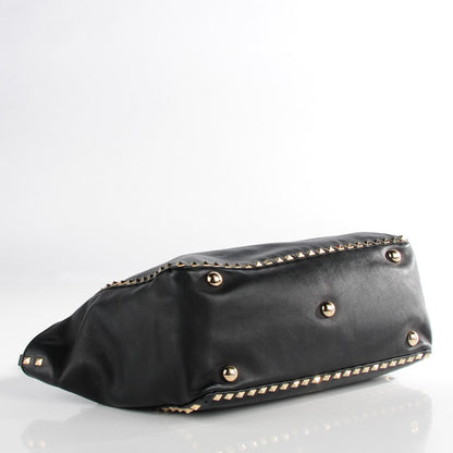Valentino Garavani Vitello Medium Rockstud Tote Black 4 of 8