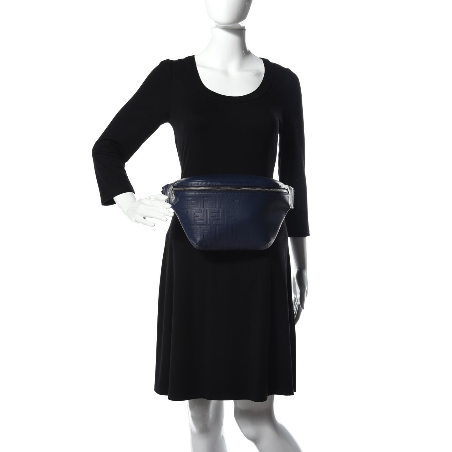 Vitello Grace FF Gradient Embossed Belt Bag Blueberry