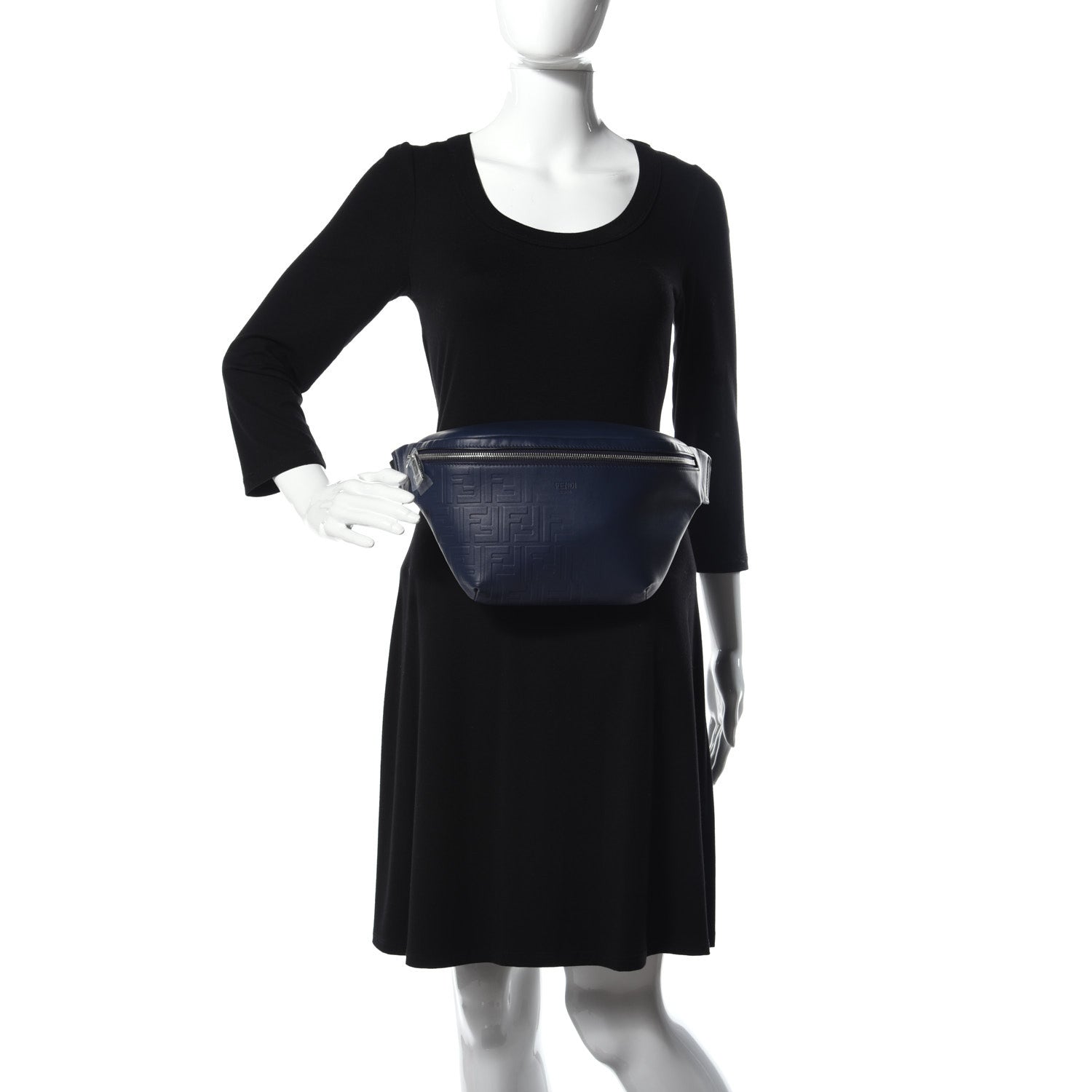 Fendi Vitello Grace FF Gradient Embossed Belt Bag Blueberry 2 of 12