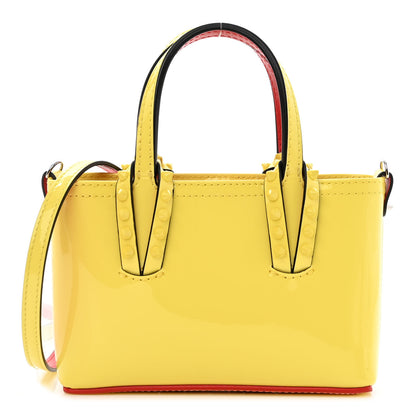 Christian Louboutin Patent Calfskin Spikes Mini East West Cabata Tote Yellow 1 of 11