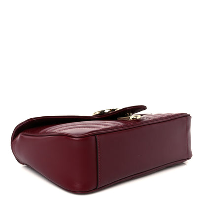 Gucci Calfskin Matelasse Small GG Marmont Shoulder Bag Rosso Ancora Red 4 of 11