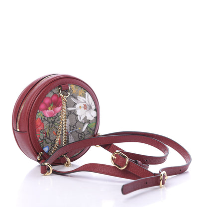 Gucci GG Supreme Monogram Web Flora Mini Ophidia Round Backpack Red 2 of 10