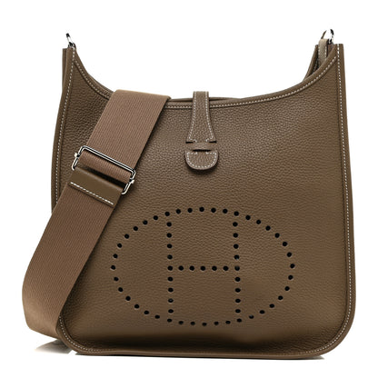 Hermes Taurillon Clemence Evelyne III PM Etoupe 1 of 9
