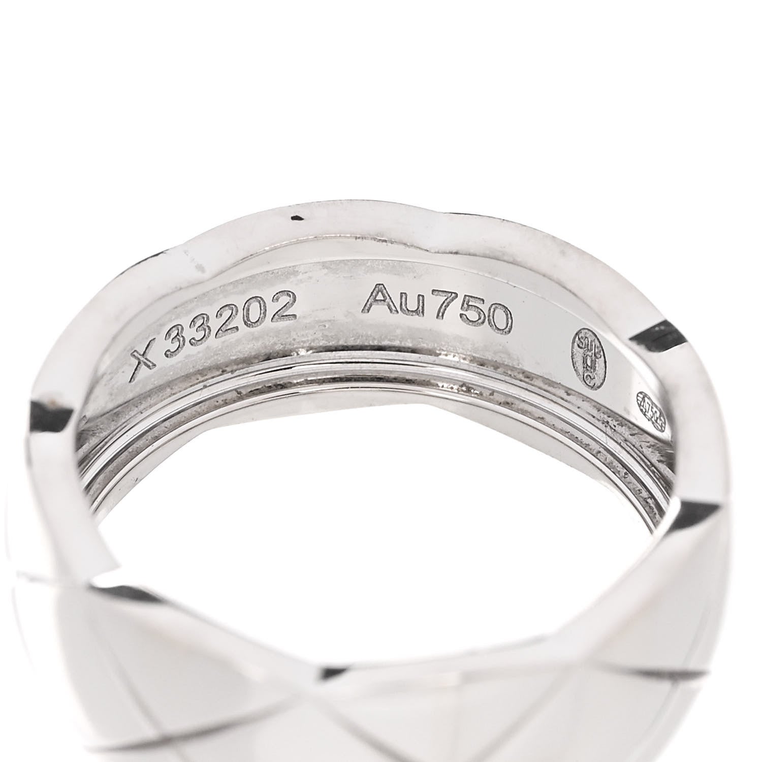 Chanel 18K White Gold Small Coco Crush Ring 47 4.25 5 of 5