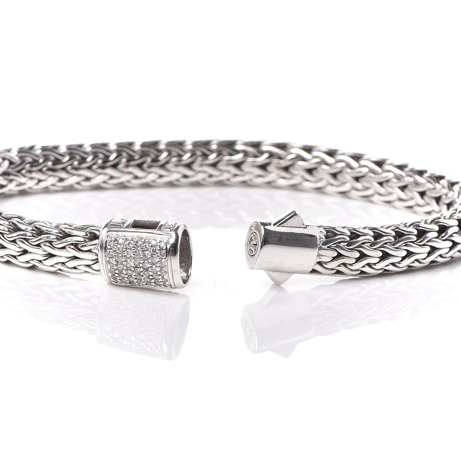 John Hardy Sterling Silver Diamond 7.5mm Classic Chain Bracelet 5 of 5