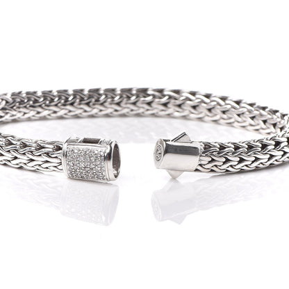 John Hardy Sterling Silver Diamond 7.5mm Classic Chain Bracelet 5 of 5