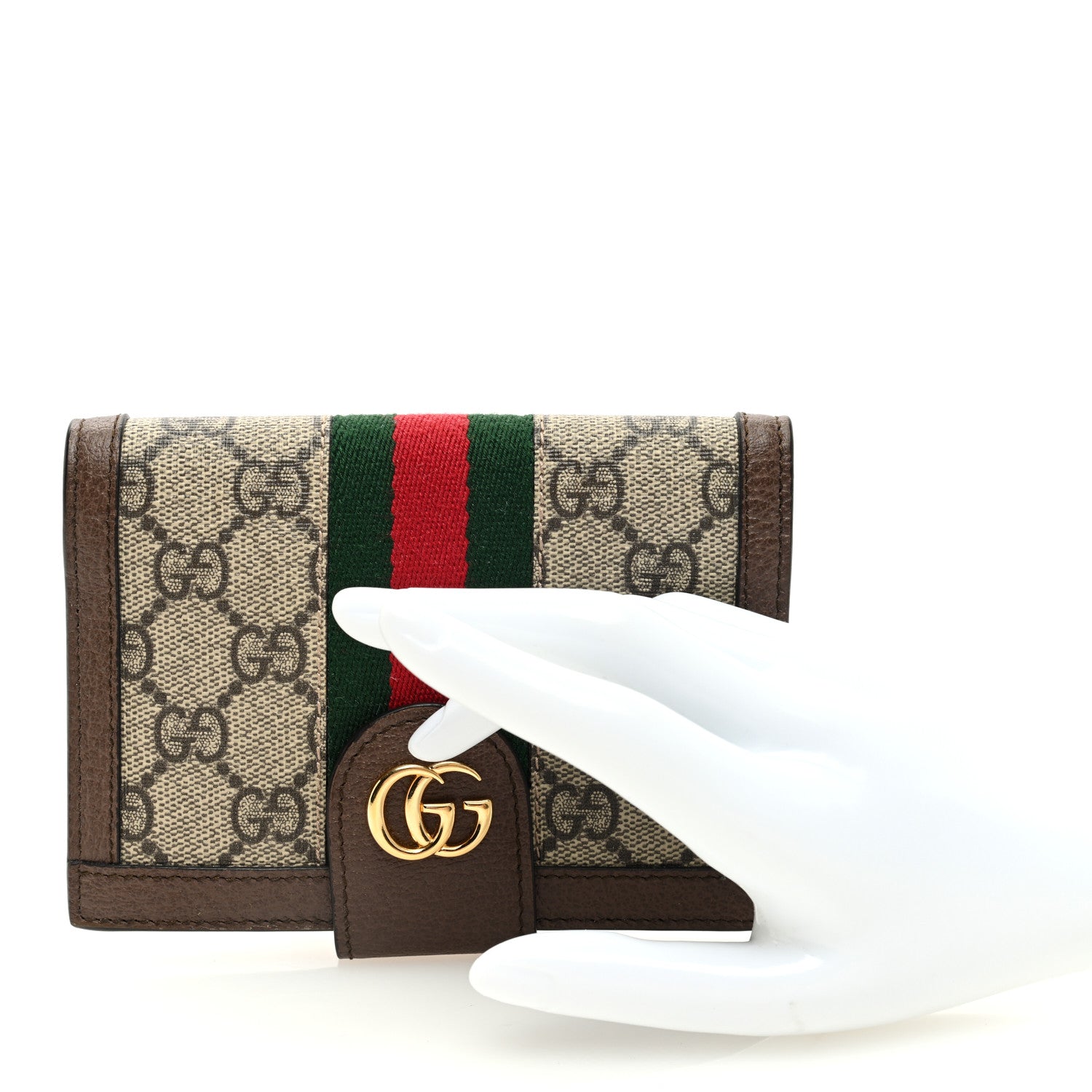 Gucci GG Supreme Monogram Web Ophidia Passport Case Beige New Acero 2 of 6