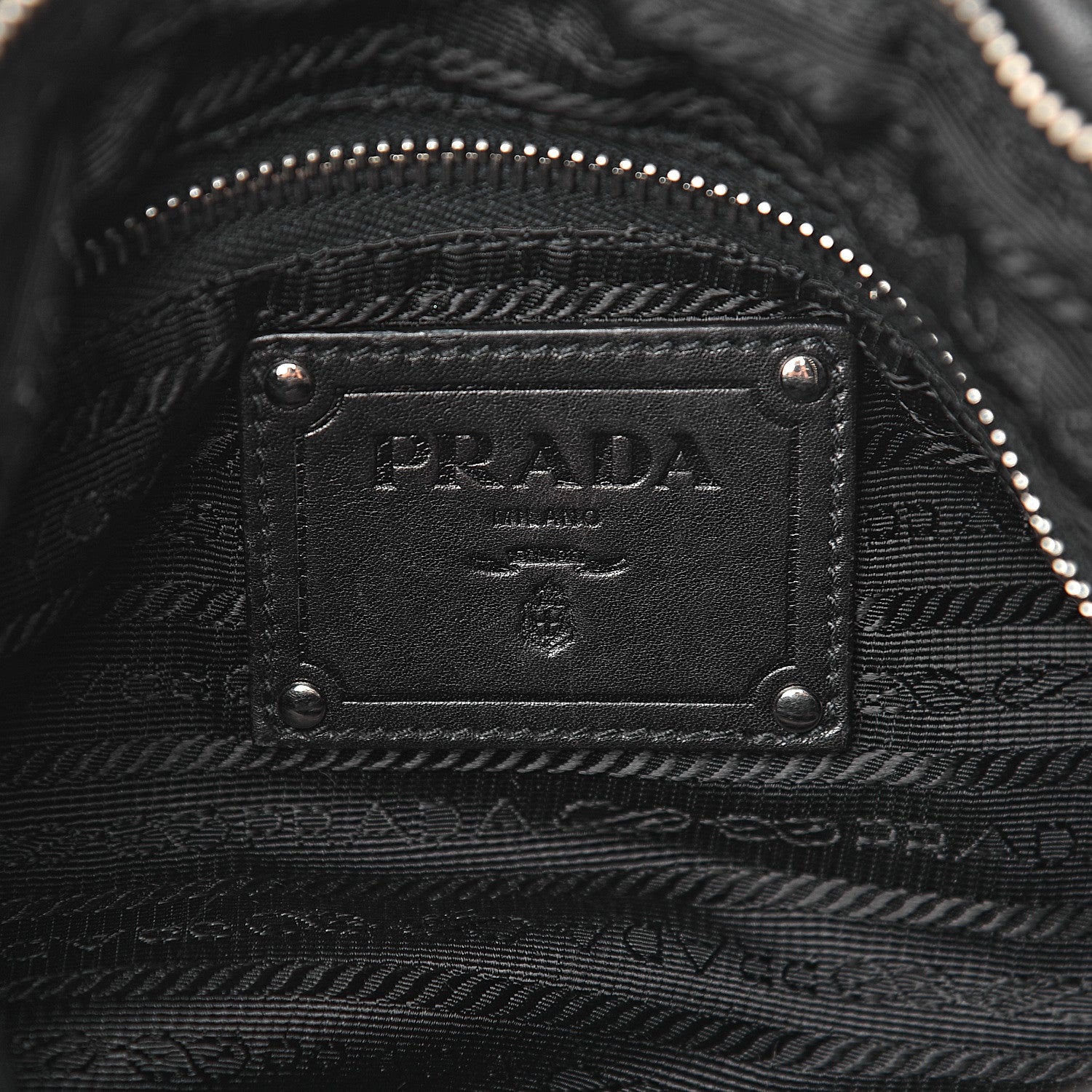 Prada Soft Calf Pleated Hobo Black 6 of 10