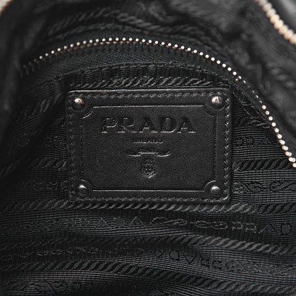 Prada Soft Calf Pleated Hobo Black 6 of 10