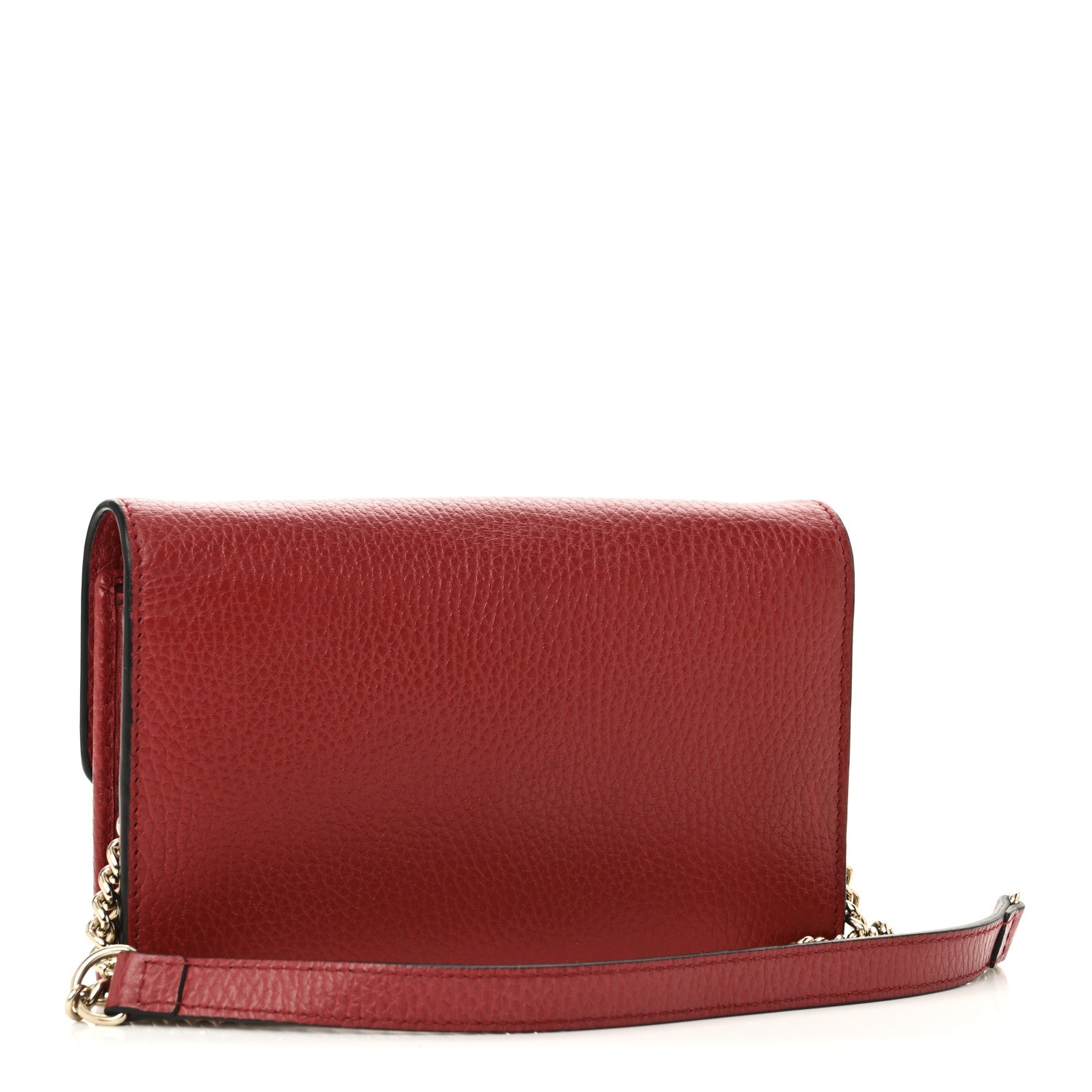 Gucci Dollar Calfskin Interlocking G Chain Wallet Red 3 of 10