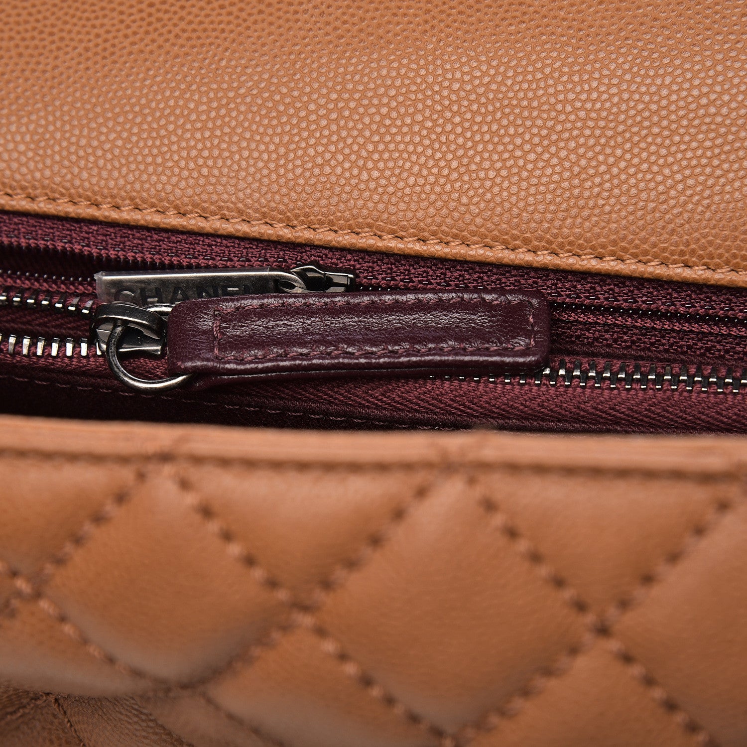 Chanel Caviar Quilted Small Coco Handle Flap Camel 12 of 13