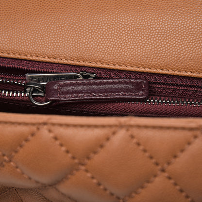 Chanel Caviar Quilted Small Coco Handle Flap Camel 12 of 13