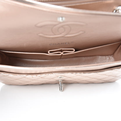 Chanel Metallic Calfskin Pixel Effect Medium Double Flap Pinky Gold 5 of 12