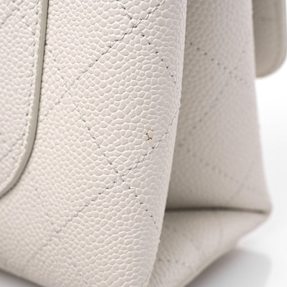 Chanel Caviar Diamond Stitched Small Top Handle Flap White 13 of 18