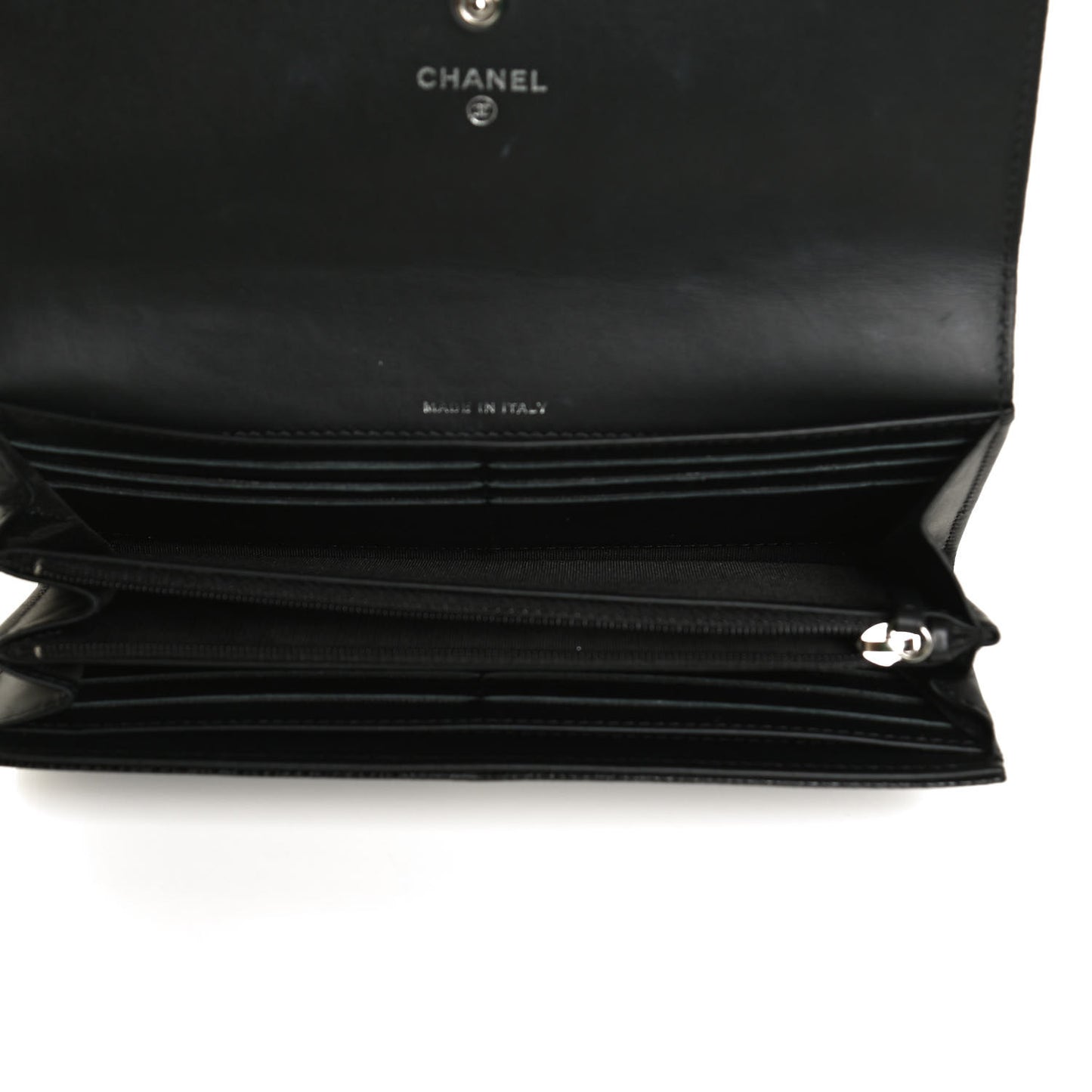 Caviar Timeless CC Large Gusset Flap Wallet Black
