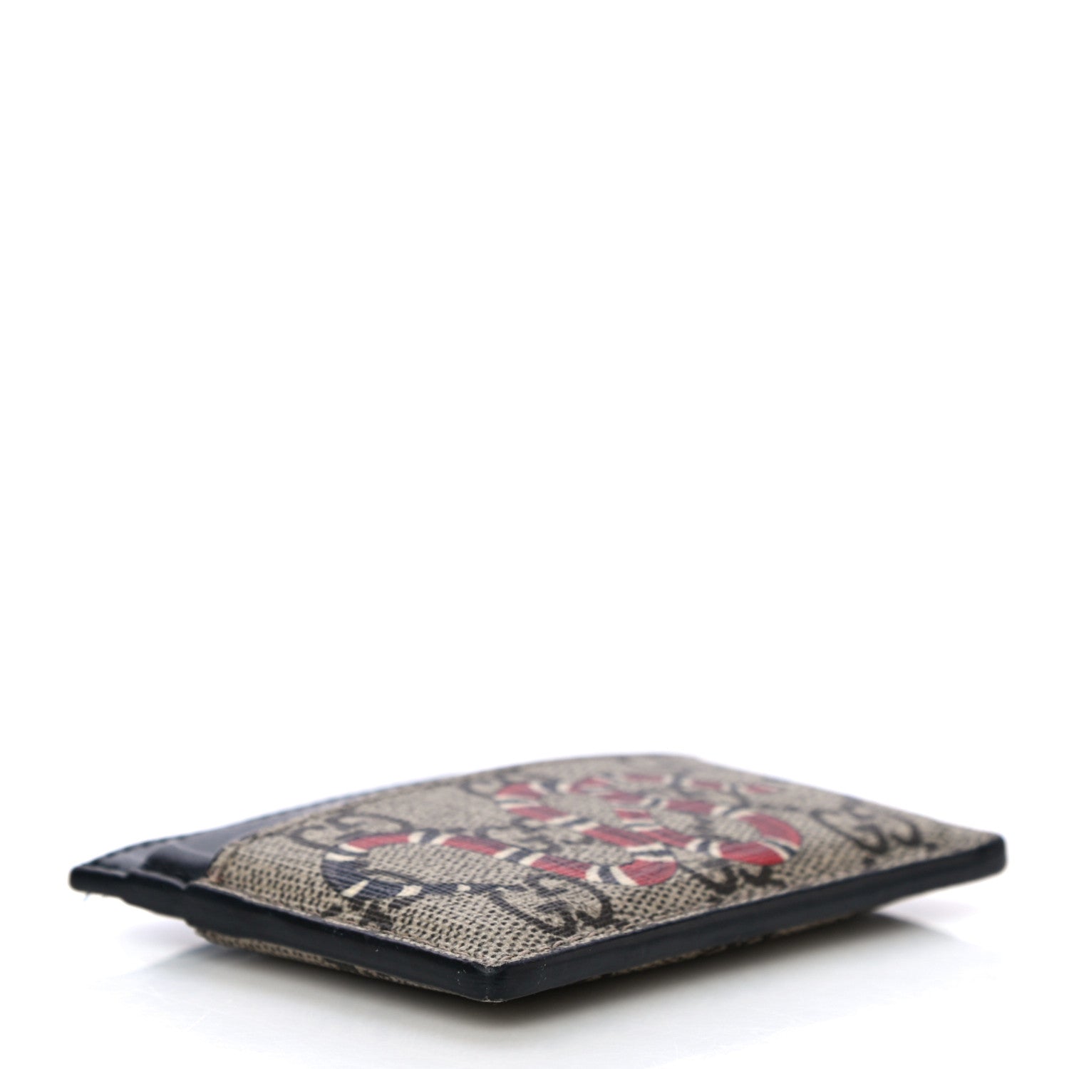 Gucci GG Supreme Monogram Kingsnake Card Holder Beige Black 4 of 14