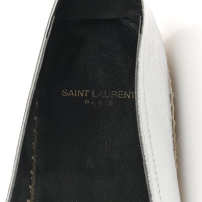 Saint Laurent Metallic Lambskin Monogram Espadrilles 40 Argento 7 of 8