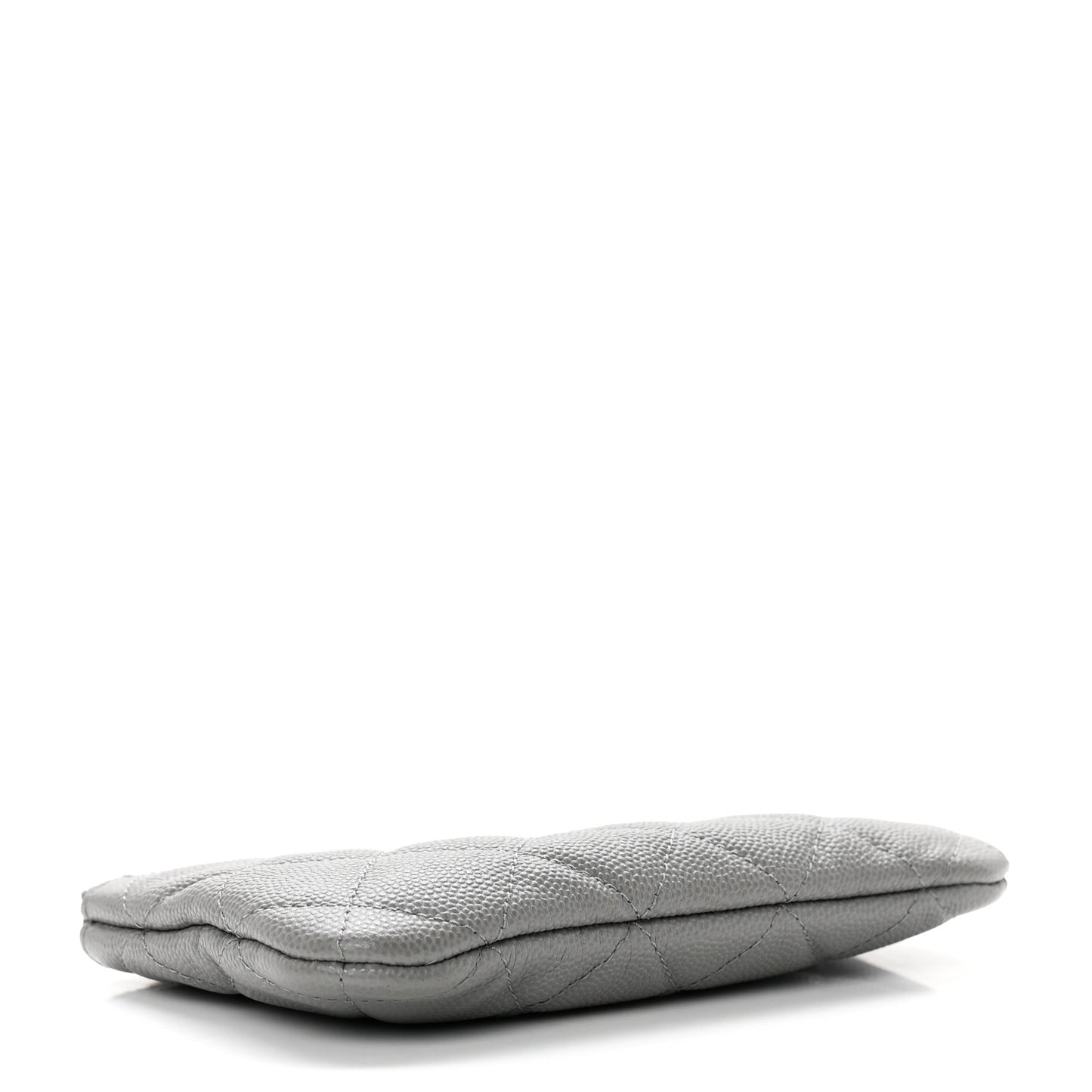 Caviar Quilted Small Cosmetic Case Grey