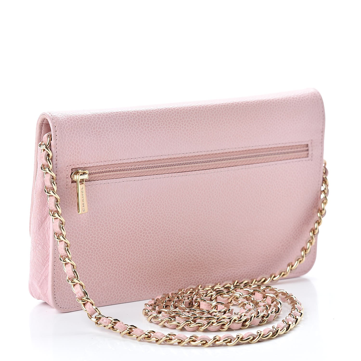 Chanel Caviar Timeless CC Wallet On Chain WOC Pink 3 of 17