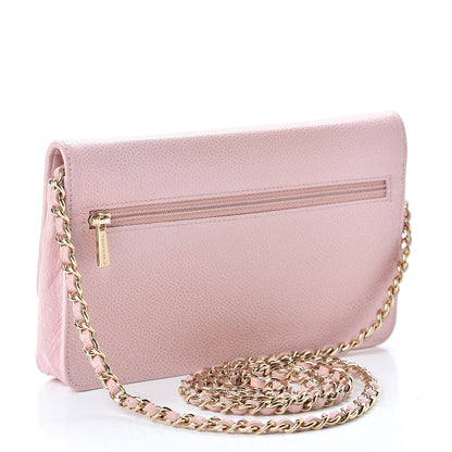 Chanel Caviar Timeless CC Wallet On Chain WOC Pink 3 of 17