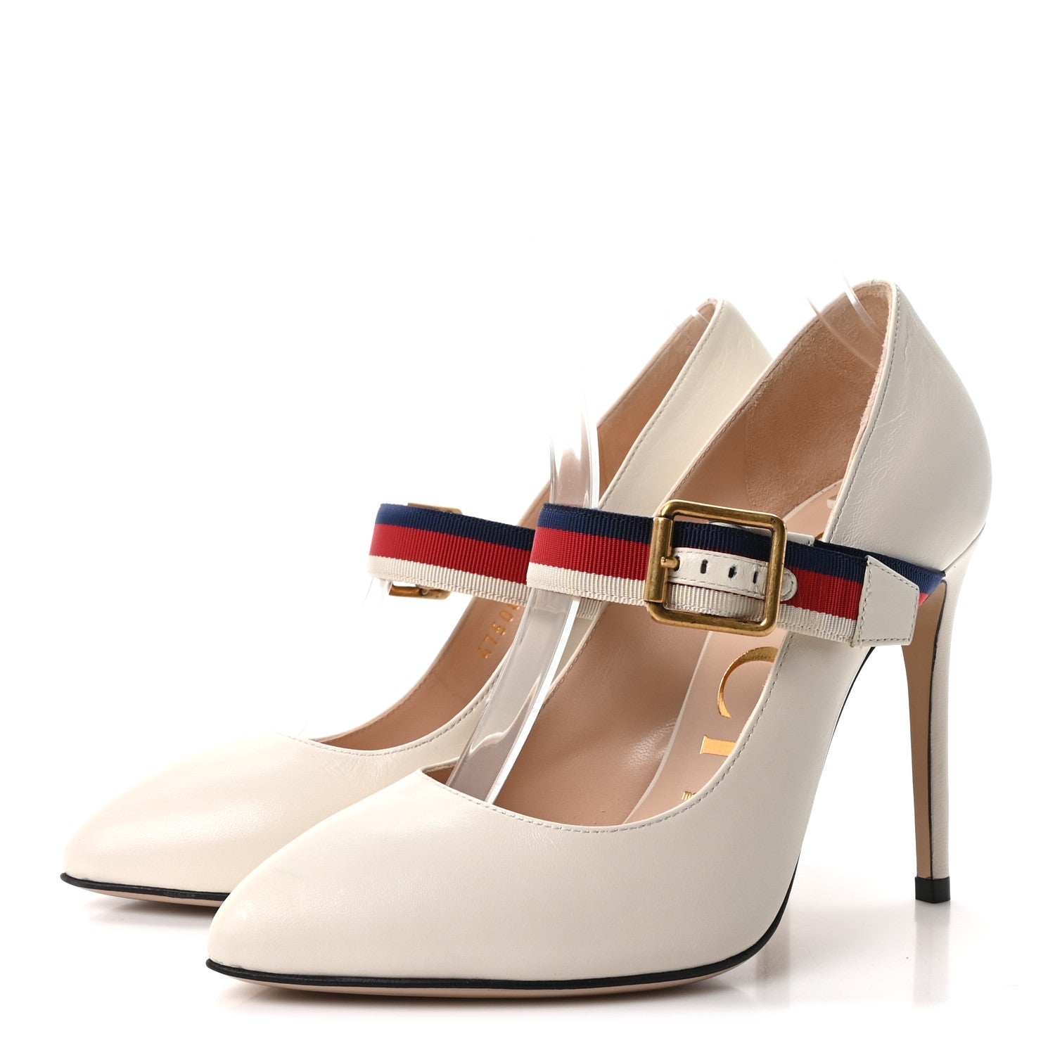 Gucci Malaga Kid Sylvie High Heel Pumps 36 White 4 of 10