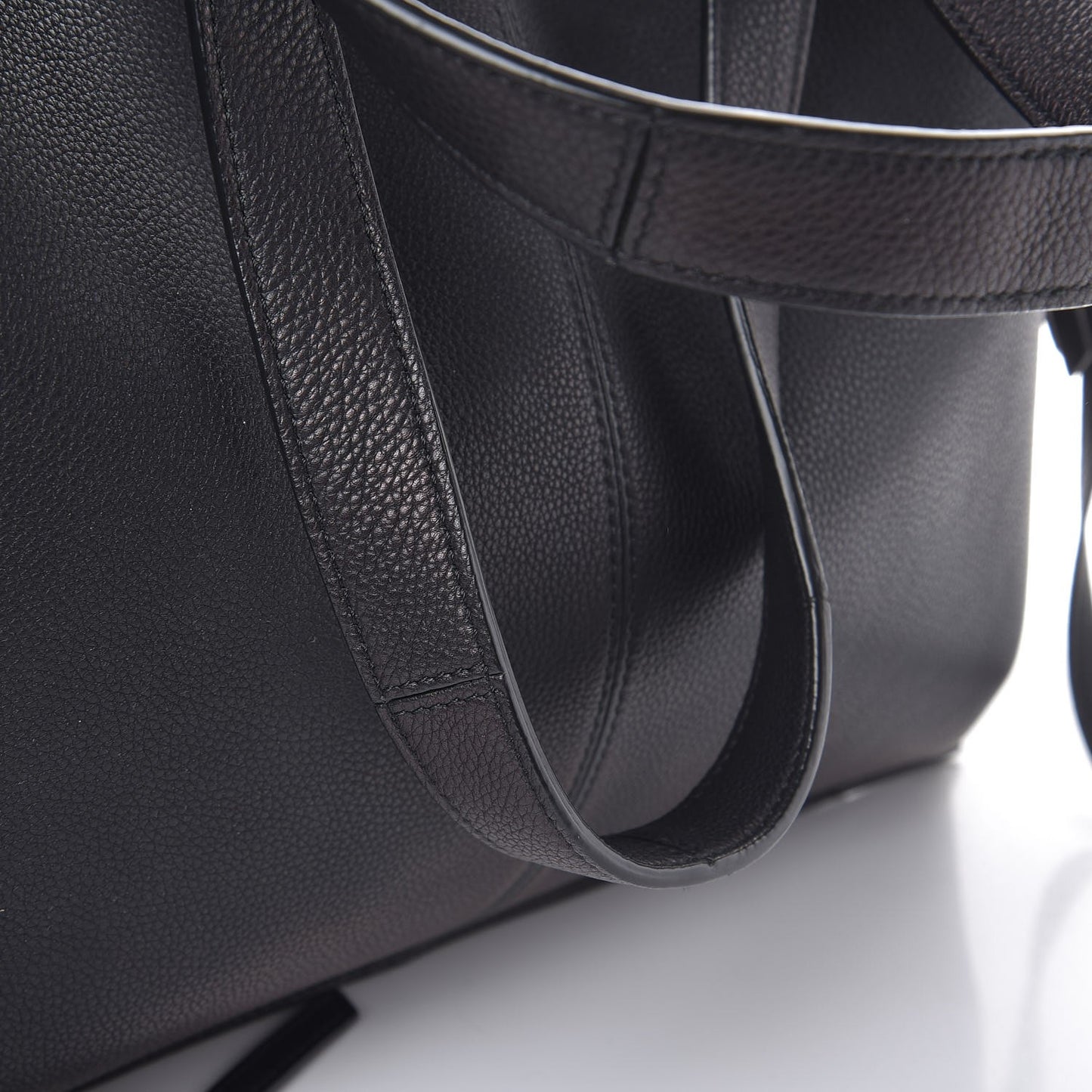 Baby Grained Calfskin Medium Tri-Fold Bag Black