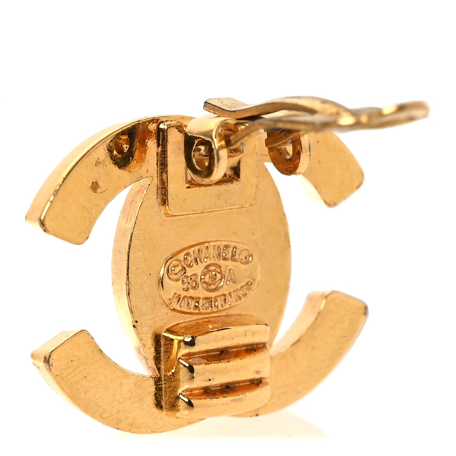 Chanel Metal CC Turnlock Clip On Earrings Gold 4 of 4