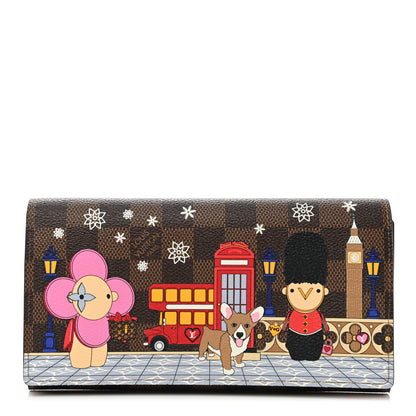 Louis Vuitton Damier Ebene 2021 Christmas Animation London Sarah Wallet 1 of 8