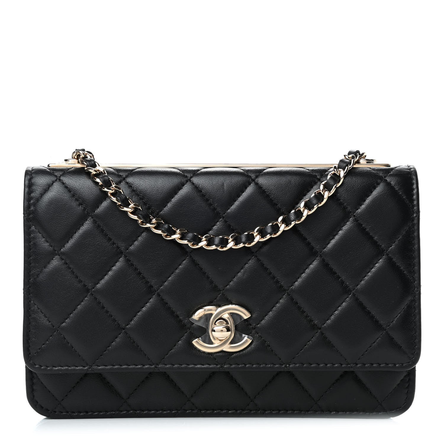 Chanel Lambskin Quilted Trendy CC Wallet On Chain WOC Black 1 of 5