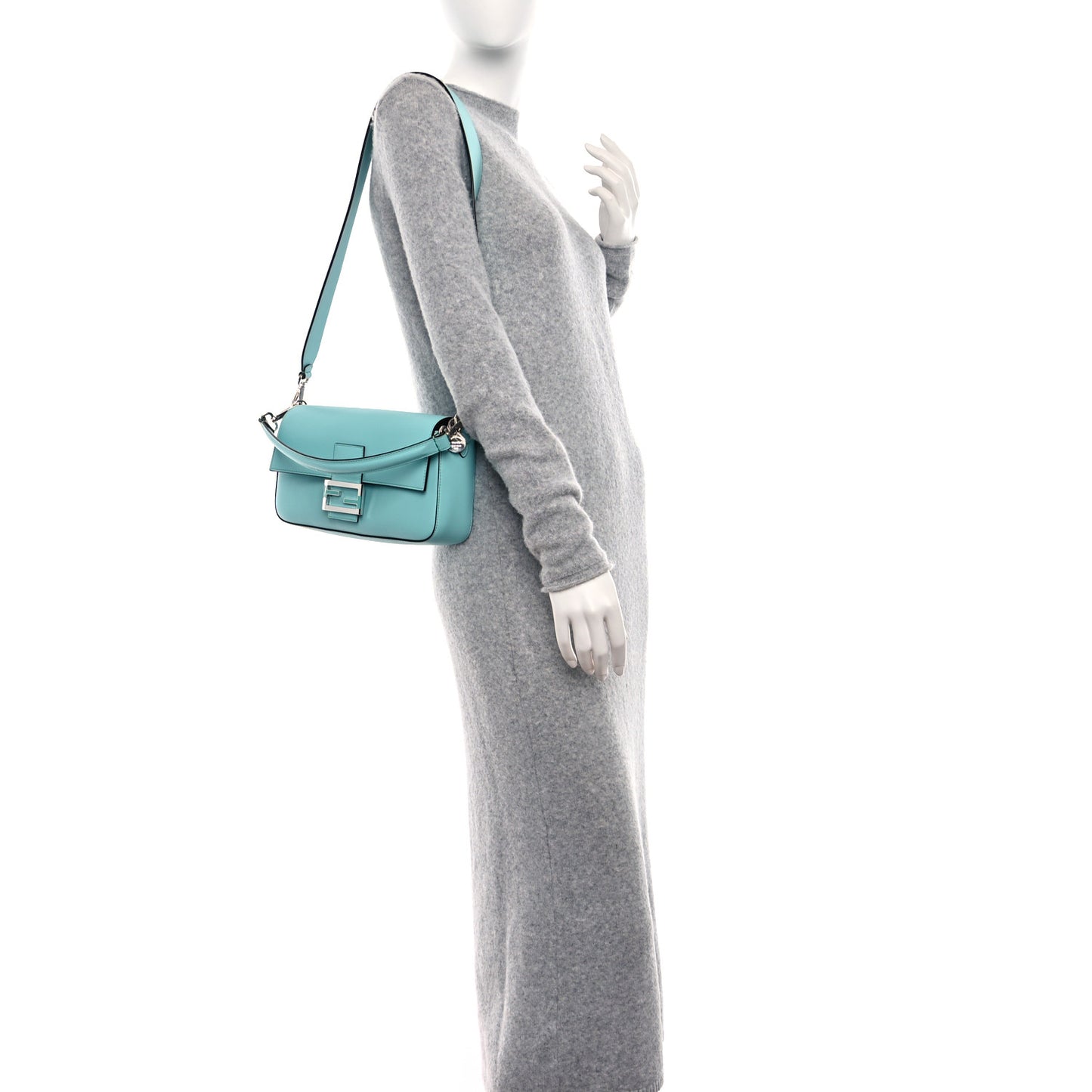 X TIFFANY Nappa Silver Baguette Blue Tiffany Silver