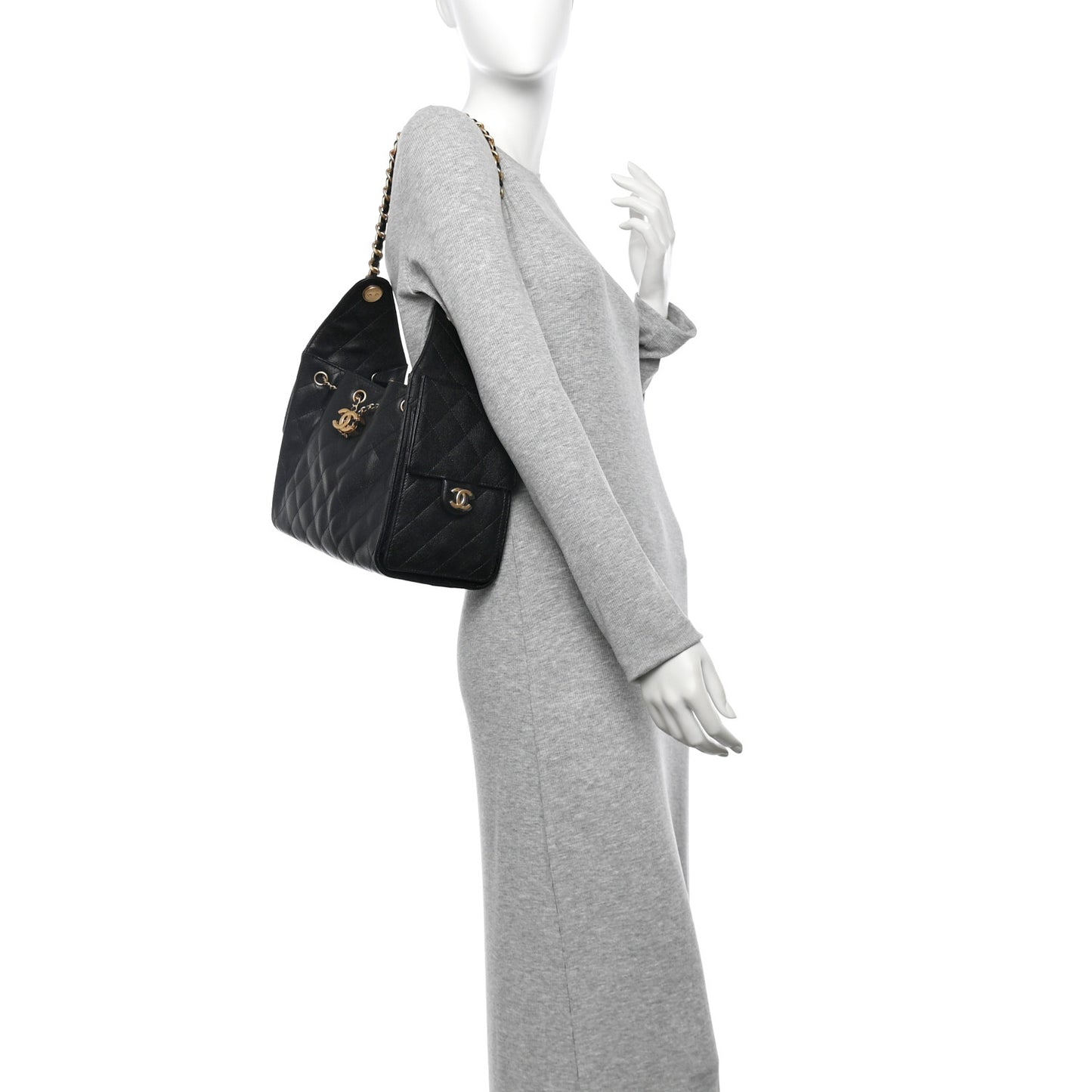 Caviar Quilted Small Chanel 25 Handbag Black