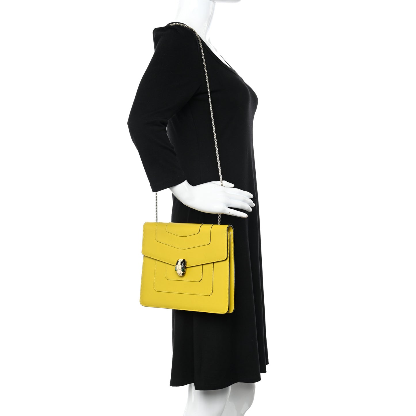 Calfskin Serpenti Forever Shoulder Bag Yellow