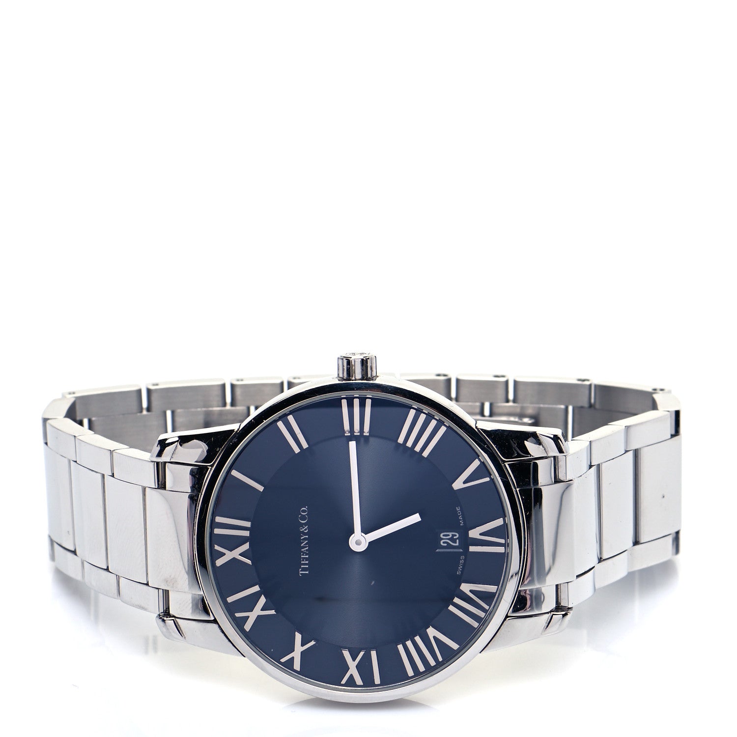 Tiffany Stainless Steel 37mm Atlas 2-Hand Quartz Watch Blue Azure 2 of 5