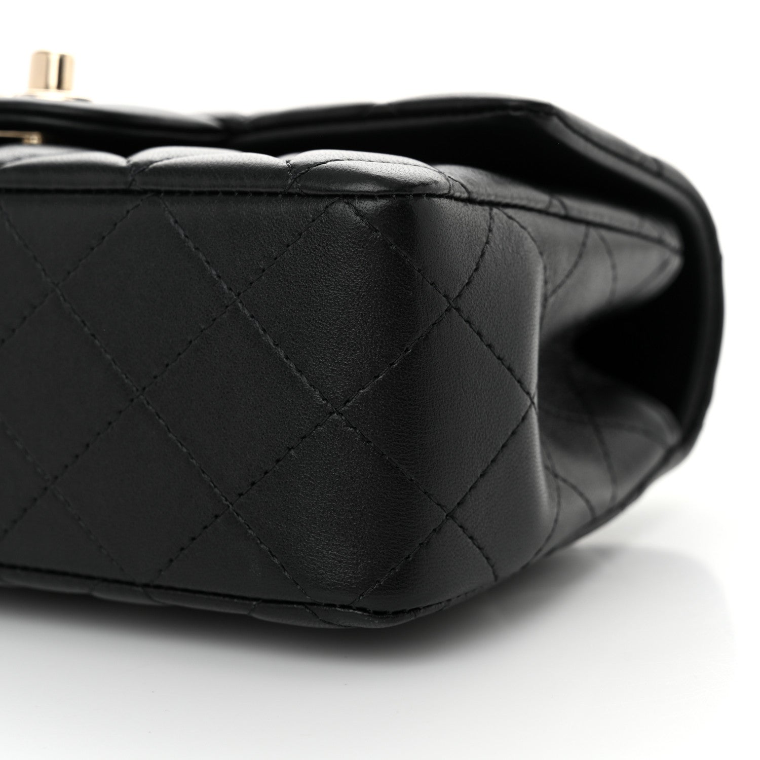 Chanel Lambskin Quilted Mini Top Handle Rectangular Flap Black 10 of 11