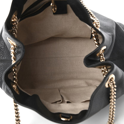 Gucci Pebbled Calfskin Medium Soho Chain Shoulder Bag Black 5 of 10